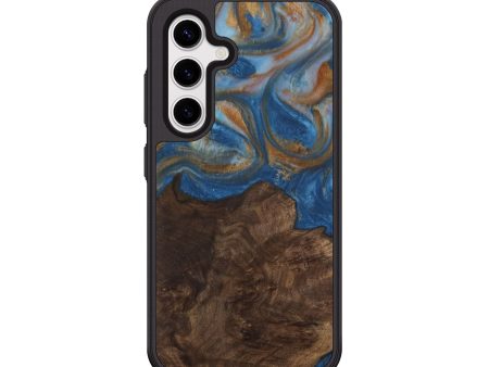 Galaxy S25 Plus Wood Phone Case - Kathye (Teal & Gold, 729227) For Cheap