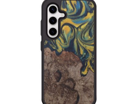 Galaxy S25 Plus Wood Phone Case - Lavonne (Teal & Gold, 727149) Fashion