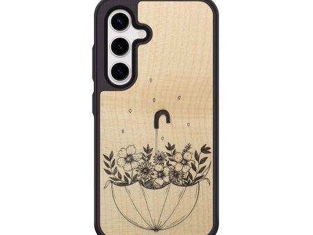 Galaxy S25 Plus Wood Phone Case - No Rain No Flowers - Maple (Curated, 699955) Hot on Sale