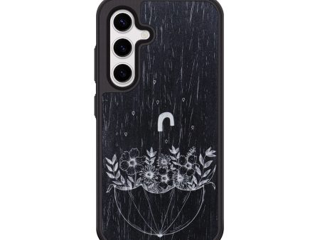 Galaxy S25 Plus Wood Phone Case - No Rain No Flowers - Ebony (Curated, 699960) Online Hot Sale