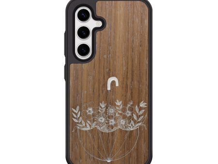 Galaxy S25 Plus Wood Phone Case - No Rain No Flowers - Walnut (Curated, 699950) Online now