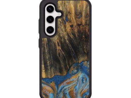 Galaxy S25 Plus Wood Phone Case - Herma (Teal & Gold, 729234) Discount