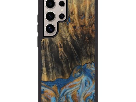 Galaxy S25 Ultra Wood Phone Case - Herma (Teal & Gold, 729234) Fashion