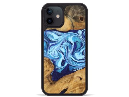 iPhone 12 mini Wood Phone Case - Janiah (Blue, 746963) Hot on Sale