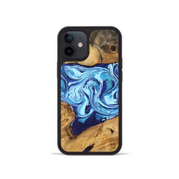 iPhone 12 mini Wood Phone Case - Janiah (Blue, 746963) Hot on Sale