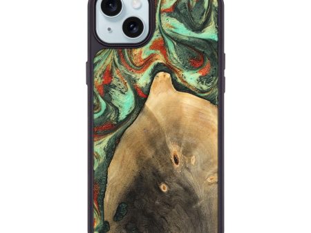 iPhone 15 Plus Wood Phone Case - Ares (Green, 746894) Cheap