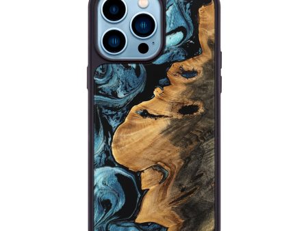 iPhone 14 Pro Max Wood Phone Case - Melvina (Blue, 746951) For Cheap