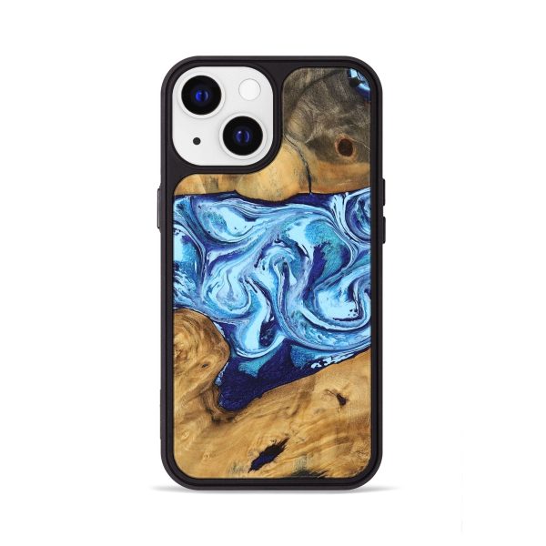 iPhone 13 Wood Phone Case - Janiah (Blue, 746963) For Discount