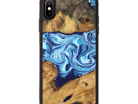 iPhone Xs Max Wood Phone Case - Janiah (Blue, 746963) For Discount