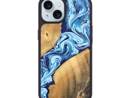 iPhone 15 Wood Phone Case - Tory (Blue, 746961) on Sale