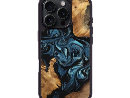 iPhone 16 Pro Wood Phone Case - Geo (Blue, 746939) Online