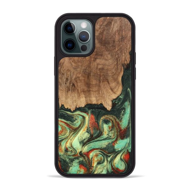 iPhone 12 Pro Max Wood Phone Case - Taniya (Green, 746895) For Cheap