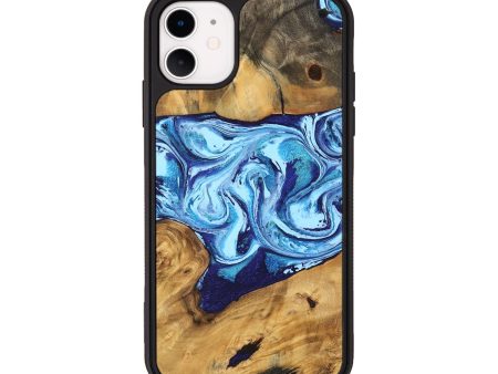 iPhone 11 Wood Phone Case - Janiah (Blue, 746963) on Sale