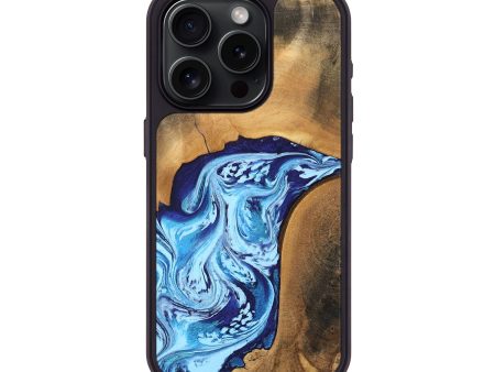 iPhone 15 Pro Wood Phone Case - Al (Blue, 746957) Supply