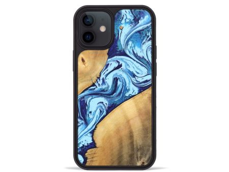 iPhone 12 mini Wood Phone Case - Tory (Blue, 746961) Supply