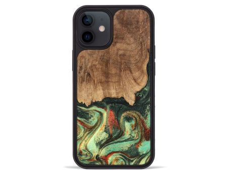 iPhone 12 mini Wood Phone Case - Taniya (Green, 746895) Supply