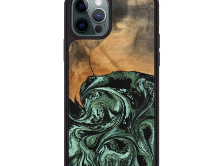 iPhone 12 Pro Max Wood Phone Case - Hobert (Green, 746892) For Cheap