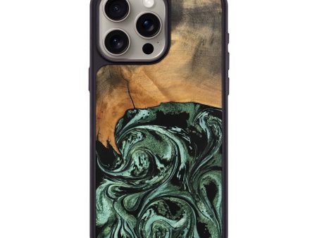 iPhone 15 Pro Max Wood Phone Case - Hobert (Green, 746892) For Cheap