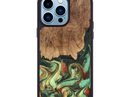 iPhone 14 Pro Max Wood Phone Case - Taniya (Green, 746895) Supply